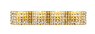 Ollie 4 Light Brass And Clear Crystals Wall Sconce, Brass/Clear, large