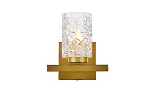 In all of its auspicious glory, the Cassie Collection wall sconce will shine its felicitous light for you. As the light passes through the shade, it dances around with the shadows and puts a spotlight in your room. Whether it's in your entryway or bathroom, this wall lamp will surely please you and your guests. Made of glass and metal | Ideal for lighting the bathroom, hallway, and entryway | Easily mounted on the wall | Dimmable | Uses E12 bulb (sold separately) | No assembly required | Imported | No assembly required