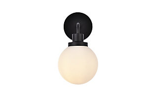 Hanson 1 Light Bath Sconce In Black With Frosted Shade, Black/Frosted, large