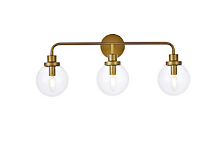 In all of its auspicious glory, the Hanson Collection wall lamp will shine its felicitous light for you. As the light passes through the shade, it dances around with the shadows and puts a spotlight in your room. Whether it's in your entryway or bathroom, this wall lamp will surely please you and your guests. Made of glass and metal | Ideal for lighting the bathroom, hallway, and entryway | Easily mounted on the wall | Dimmable | Uses three E12 bulbs (sold separately) | No assembly required | Imported