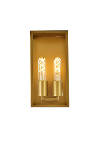 Voir 2 Lights Wall Sconce In Brass, Brass, large