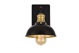 Anders Collection Wall Sconce D27 H8.3 Lt:3 Black And Brass Finish, , large