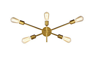 Axel 5 Lights Brass Wall Sconce, Brass, large