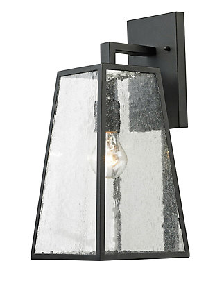 Outdoor Wall Lantern D:7 H:15.5 100W Matte Black Finish Clear Seedy Glass Lens, , large