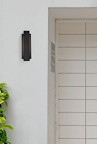 Raine Integrated Led Wall Sconce In Black, Black, rollover