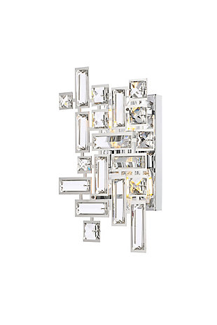 Picasso 2 Light Chrome Wall Sconce Clear Royal Cut Crystal, , large