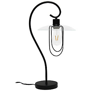 Lalia Home Modern Metal Scroll Table Lamp, Black, Black, large