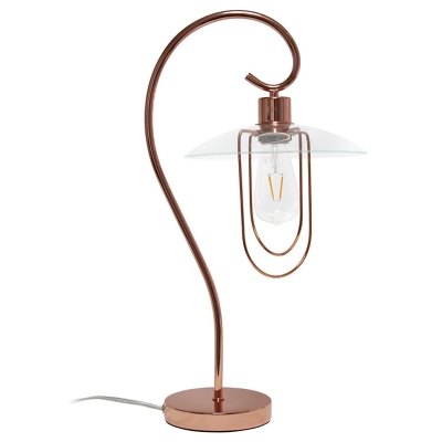 Lalia Home Modern Metal Scroll Table Lamp, Rose Gold, Rose Gold, large