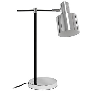 Lalia Home Mid Century Modern Metal Table Lamp, Chrome, Chrome, large