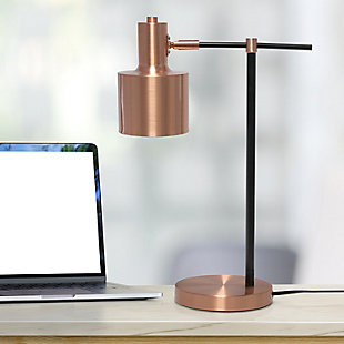 Lalia Home Mid Century Modern Metal Table Lamp, Rose Gold, Rose Gold, rollover