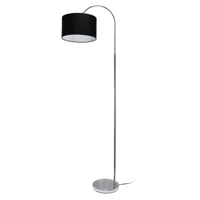 Simple Designs Arched Brushed Nickel Floor Lamp, Black Shade | Ashley