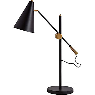 Mercana Fragon II Black/Gold Metal Adjustable Cone Shade Table Lamp, , large