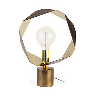Mercana Shamir Gold Geometric Metal Table Lamp, , large