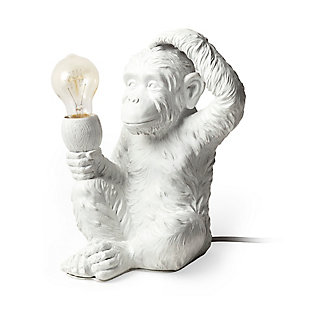 Mercana Simia White Resin Playful Monkey Table Lamp, , rollover