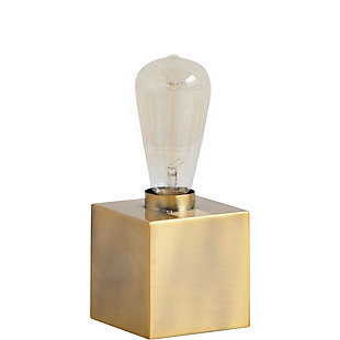 Mercana Visio III Gold Tone Square Base Exposed-Bulb Table Lamp, , rollover