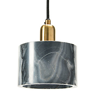 Creative Co-op Minimalist Modern Marble Pendant Lamp, Black, large