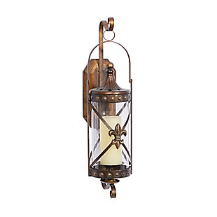 Bayberry Lane Bronze Glass Traditional Wall Sconce 7" x 6" x 20", , large