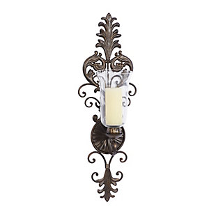 Bayberry Lane Gold Glass Rustic Candle Wall Sconce, 31 x 10 x 7, , large