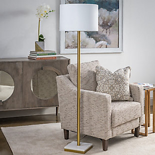 Evolution Dion Gold Metal and Marble Floor Lamp, , rollover