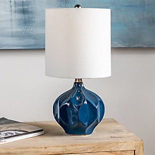 Prescott Blue Ceramic Table Lamp, , rollover
