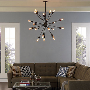 Modway Beam Stainless Steel Chandelier in Gray, , rollover