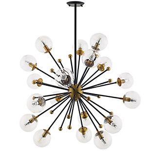 Modway Constellation Clear Glass and Brass Ceiling Light Pendant Chandelier, , large