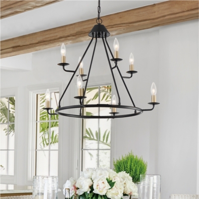 Vanity Art Farmhouse 8-light Wagon Wheel Chandelier, , rollover