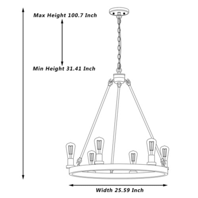 Vanity Art 6 Light Antique Silver Wagon Wheel Chandelier | Ashley ...