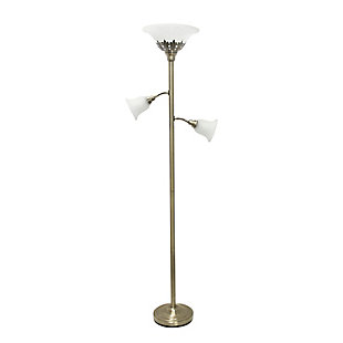 Lalia Home Torchiere Floor Lamp, Antique Brass, large