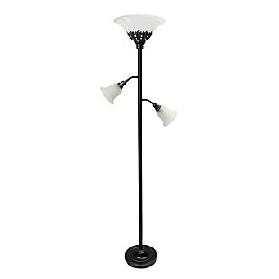 Lalia Home Torchiere Floor Lamp, Bronze/White, large