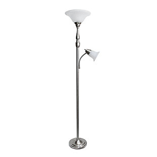 Lalia Home Torchiere Floor Lamp, Brushed Nickel, large