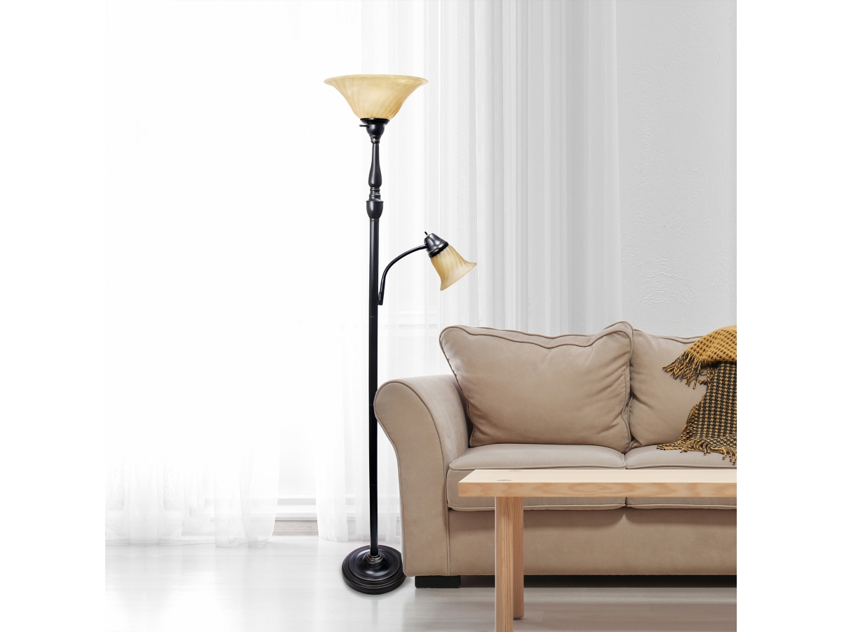 Lalia Home Torchiere Floor Lamp Ashley