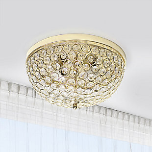 Lalia Home Crystal Glam Ceiling Flush Mount, Gold, rollover