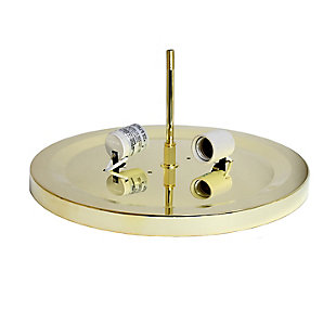 Luxury at its finest. This two light round crystal flush mount is the perfect accent piece for any room in your home. Elegant crystals are showcased on the flawless goldtone base for a simple but glamourous look that complements your contemporary decor.Set of 2 | Made with iron | Goldtone finish | Crystal accents | Requires 2 x 60 watt Medium Base Type B Incandescent bulbs  (not included) | Hardwired | Assembly required