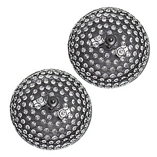 Luxury at its finest. This two light round crystal flush mount is the perfect accent piece for any room in your home. Elegant crystals are showcased on the flawless restoration bronze-tone base for a simple but glamourous look that complements your contemporary decor.Set of 2 | Made with iron | Restoration bronze-tone finish | Crystal accents | Requires 2 x 60 watt Medium Base Type B Incandescent bulbs  (not included) | Hardwired | Assembly required