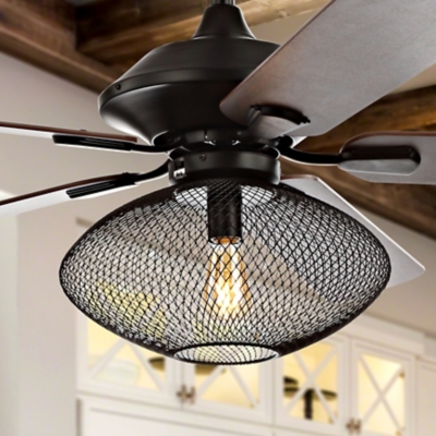 JONATHAN Y Clift 1-Light Mid-Century LED Ceiling Fan, , rollover