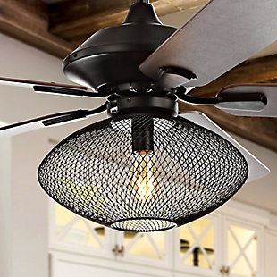 JONATHAN Y Clift 1-Light Mid-Century LED Ceiling Fan, , rollover