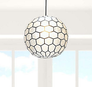 CREATIVE CO-OP Capiz Honeycomb Ceiling Light, , rollover