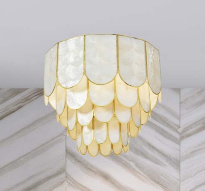 Capiz petal flush mount store ceiling light