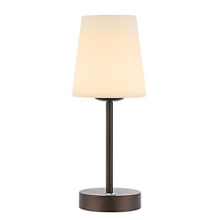 JONATHAN Y Carson 12.75" Bohemian Farmhouse Iron Rechargeable Integrated LED Table Lamp, Oil Rubbed Bronze/White, Oil Rubbed Bronze, rollover