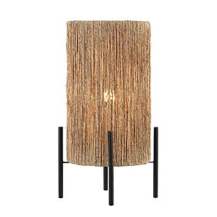 JONATHAN Y Kai 16.5" Coastal Minimalist Rattan LED Table Lamp, Brown, , large