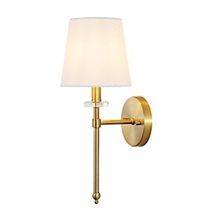 JONATHAN Y Olivia 6.5" 1-Light Modern Midcentury Iron LED Vanity, Brass Gold, , large