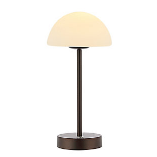 JONATHAN Y Xavier 12.5" Bohemian Farmhouse Iron Rechargeable Integrated LED Table Lamp, Oil Rubbed Bronze/White, Oil Rubbed Bronze, rollover