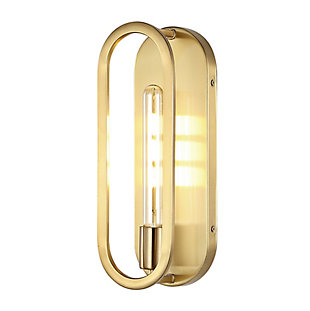 JONATHAN Y Emilia 4.75" 1-Light Modern Bohemian Iron LED Sconce, Brass Gold, Brass Gold, large
