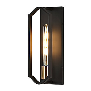 JONATHAN Y Chloe 4.75" 1-Light Bohemian Farmhouse Iron LED Sconce, Oil Rubbed Bronze/Brass Gold, Oil Rubbed Bronze/Brass, rollover