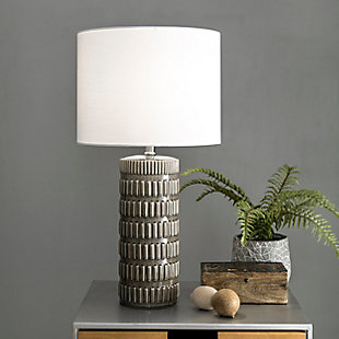 nuLOOM Franklin 25" Ceramic Table Lamp, Gray, rollover