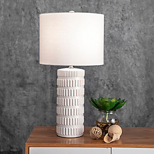 nuLOOM Franklin 25" Ceramic Table Lamp, White, rollover