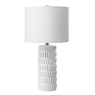 nuLOOM Franklin 25" Ceramic Table Lamp, White, large