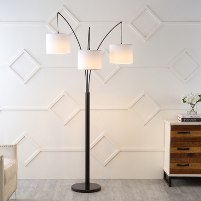 JONATHAN Y Barrie Head-Adjustable LED Arc Floor Lamp, , rollover