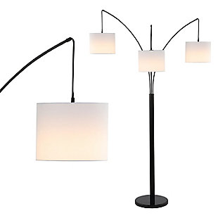 JONATHAN Y Barrie Head-Adjustable LED Arc Floor Lamp, , large